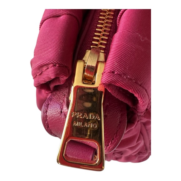 Prada Women's Authentic Tessuto Gaufre Tote Bag Ibisco Pink - Picture 12 of 15